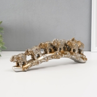 Сувенир полистоун стразы "7 слонов" 9х29х6 см