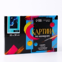 Картина по номерам на холсте с подрамником &laquo;Пантера в ночи&raquo; 20х30 см