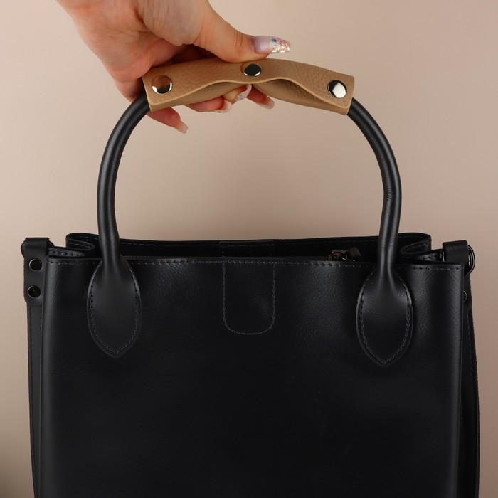 Накладки на ручку для сумки, на кнопках, 13 &times; 9 см, 2 шт, цвет бежевый