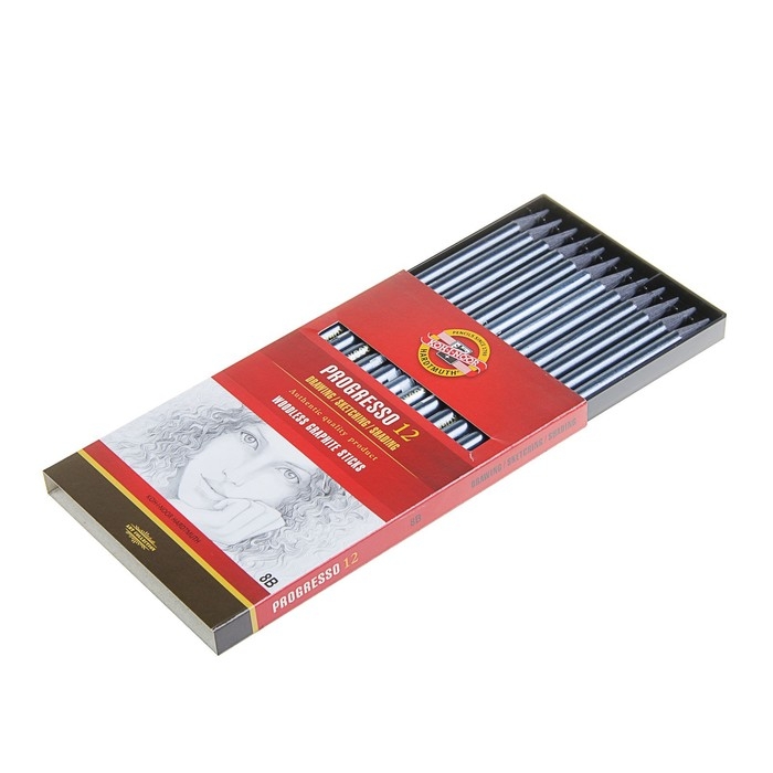 Набор карандашей цельнографитовых в лаке Koh-I-Noor PROGRESSO 8911, 8В, 12 штук в наборе Набор карандашей цельнографитовых в лаке Koh-I-Noor PROGRESSO 8911, 8В, 12 штук в наборе