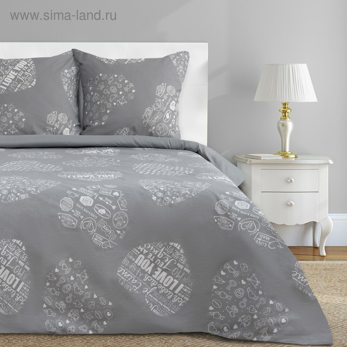 Постельное бельё "Этель" 1.5 сп Te amo (вид 1) 143 х 215 см,150 х 214 см, 70 х 70 - 2 шт, бязь