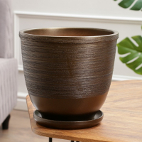 Горшок цветочный "Черное золото" с поддоном, 8л Горшок цветочный "Черное золото" с поддоном, 8л