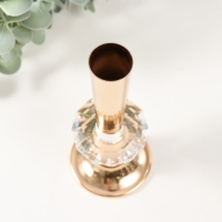 Подсвечник металл, акрил на 1 свечу "Эллея" d=2,5 см золото 6х6х15 см Подсвечник металл, акрил на 1 свечу "Эллея" d=2,5 см золото 6х6х15 см