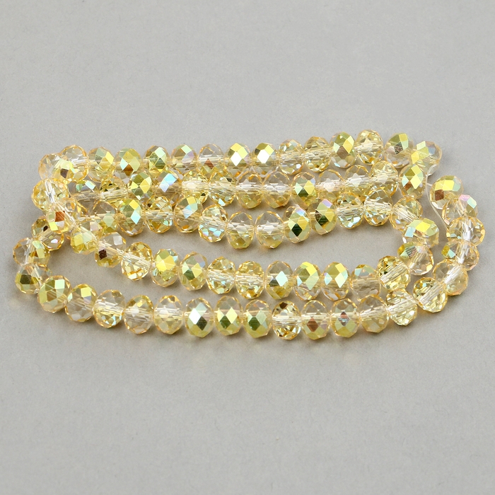 Бусины из стекла, набор 72 шт., размер 1 шт. &mdash; 8 мм, цвет золотой