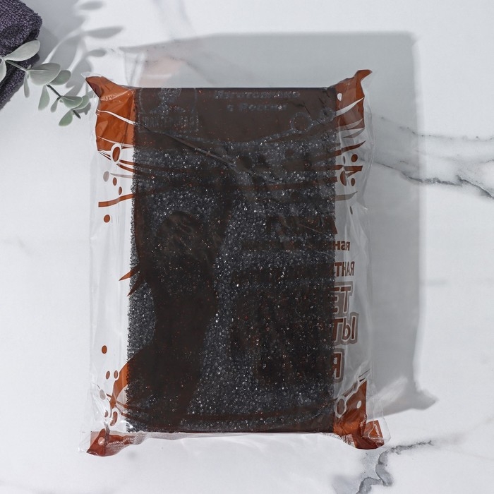 Губка для тела «Секрет красоты», жёсткая, антицеллюлитная, цвет черный Губка для тела «Секрет красоты», жёсткая, антицеллюлитная, цвет черный