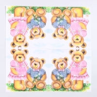 Салфетки бумажные &laquo;Медвежата&raquo;, 33х33 см, набор 20 шт