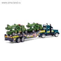 Грузовик инерционный &laquo;Тягач&raquo;, с 2 машинами, цвета МИКС