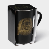 Кружка фарфоровая Доляна &laquo;Зайка&raquo;, 380 мл, цвет чёрный