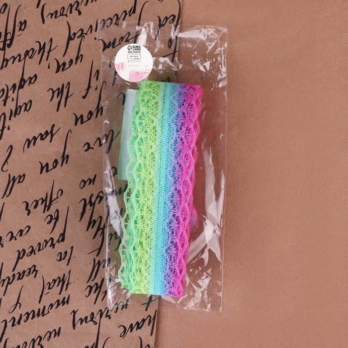 Кружево капроновое &laquo;Радуга светлая&raquo;, 28 мм &times; 10 &plusmn; 1 м, цвет разноцветный №4