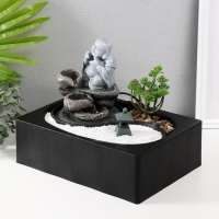 Фонтан настольный от сети, подсветка "Хотей на камнях" 29х21х22 см Фонтан настольный от сети, подсветка "Хотей на камнях" 29х21х22 см