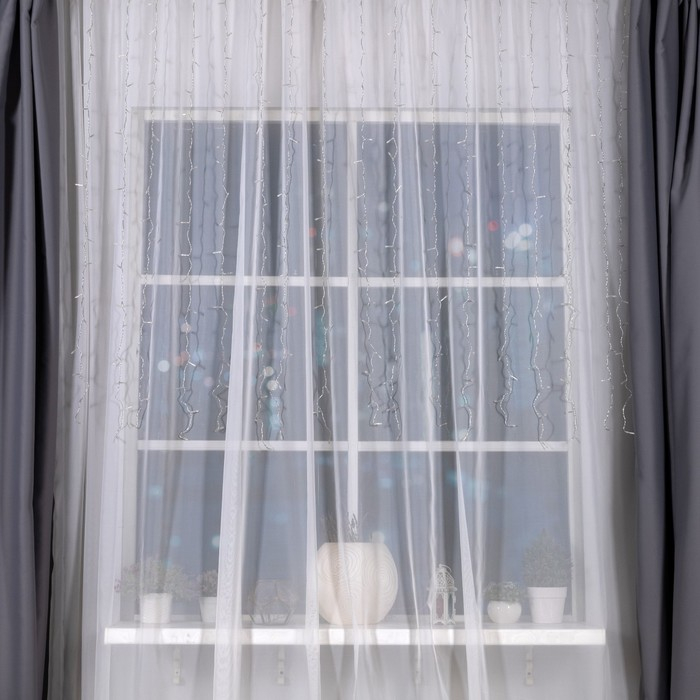 Гирлянда &laquo;Занавес&raquo; 2 х 1.5 м, IP20, прозрачная нить, 360 LED, свечение фиолетовое, 8 режимов, 220 В