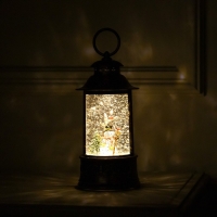 Светодиодная фигура &laquo;Фонарь со снеговиком&raquo; 11 &times; 21 &times; 11 см, пластик, батарейки ААх3 (не в комплекте), USB, свечение тёплое белое