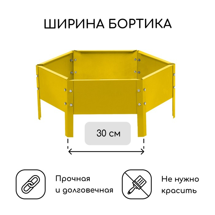 Клумба оцинкованная, d = 60 см, h = 15 см, жёлтая, Greengo Клумба оцинкованная, d = 60 см, h = 15 см, жёлтая, Greengo