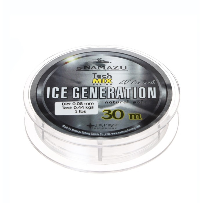 Леска Namazu Ice Generation, диаметр 0.08 мм, тест 0.44 кг, 30 м, прозрачная Леска Namazu Ice Generation, диаметр 0.08 мм, тест 0.44 кг, 30 м, прозрачная