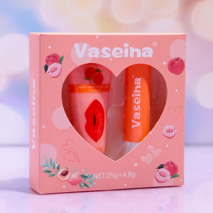 Набор для губ &laquo;Персик&raquo; : бальзам и скраб