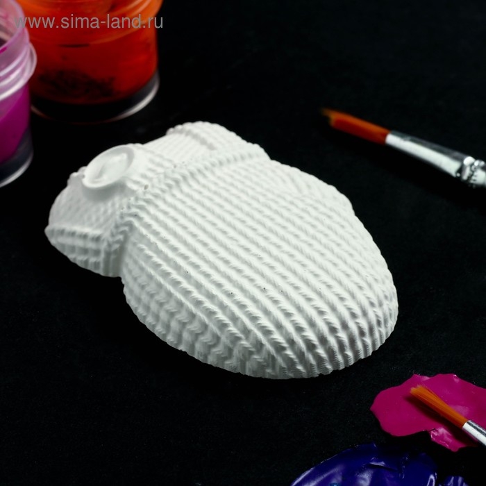 Новогодняя фигура под роспись с подвесом Новогодняя фигура под роспись с подвесом "Варежка вязаная" 5х6см