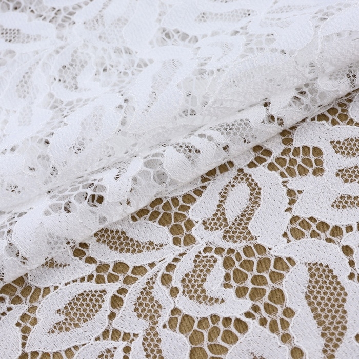 Кружевная эластичная ткань, 220 мм &times; 2,7 &plusmn; 0,5 м, цвет белый