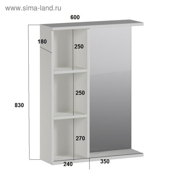 Зеркало-шкаф для ванной комнаты 60, универсальный, 83,2 см х 60 см х 18 см Зеркало-шкаф для ванной комнаты 60, универсальный, 83,2 см х 60 см х 18 см
