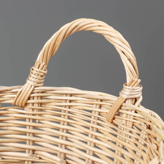 Корзина &laquo;Садовод&raquo;, дно фанера:20&times;20, верх: 30&times;30, H=25/33 см, ручное плетение, ива