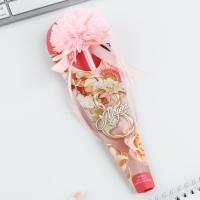 Ручка шариковая синяя паста 1.0 мм &laquo;8 марта&raquo; хризантема с лентами