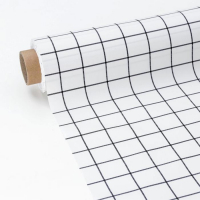 Клеёнка на стол &laquo;Клетка&raquo;, на тканевой основе, ширина 137 см, рулон 20 м, толщина 0,25 мм, цвет белый