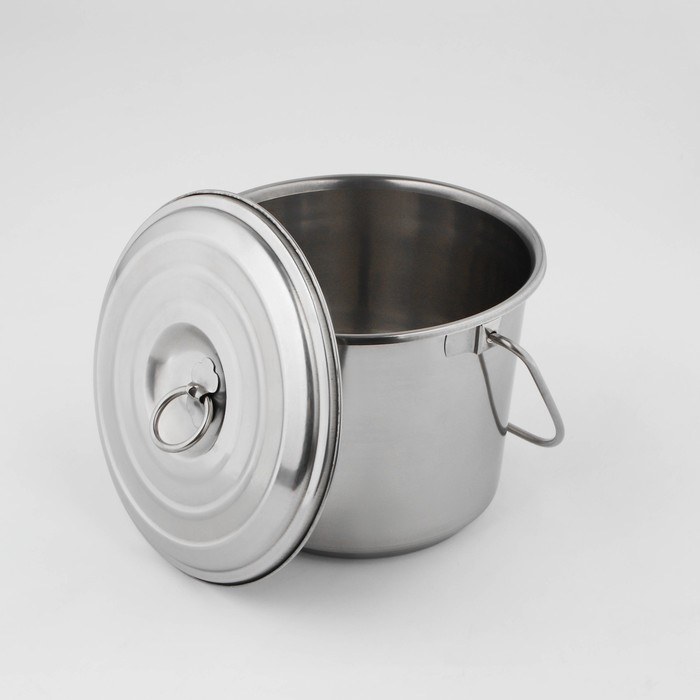 Ведро с крышкой, 5 л, мерная шкала, нержавеющая сталь Ведро с крышкой, 5 л, мерная шкала, нержавеющая сталь
