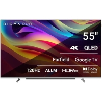 Телевизор Digma Pro 55L, 55",3840x2160, QLED, DVB-T2/C/S2, HDMI3, USB2, SmartTV,чёрно-серый Телевизор Digma Pro 55L, 55",3840x2160, QLED, DVB-T2/C/S2, HDMI3, USB2, SmartTV,чёрно-серый
