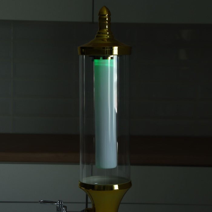 Башня пивная &laquo;Петронас&raquo;, 3 л, колба с подсветкой, 2 батарейки, цвет золотой