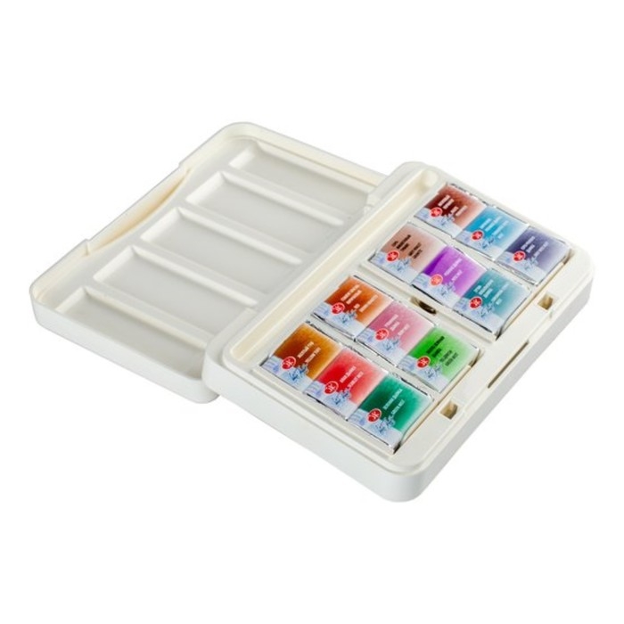 Акварель художественная в кюветах, 12 цветов х 2.5 мл, ЗХК Акварель художественная в кюветах, 12 цветов х 2.5 мл, ЗХК "Белые ночи", "Грануляция и Натуральные земли", 19422244