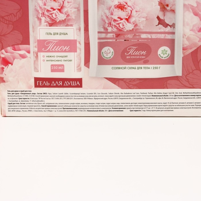 Подарочный набор косметики &laquo;Сияй!&raquo;, гель для душа 250 мл и скраб для тела соляной 250 г, ЧИСТОЕ СЧАСТЬЕ