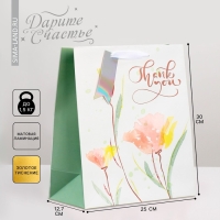 Пакет подарочный ламинированный, упаковка, &laquo;Спасибо&raquo;, 25.4 х 30.5 х 12.7 см