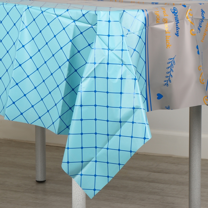 Скатерть &laquo;Квадратики&raquo;, 137 &times; 183 см., цвет синий