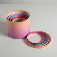 Набор шляпных коробок для цветов 4 в 1, упаковка подарочная, &laquo;Градиент&raquo;, 14 х 13 см - 20 х 17,5 см