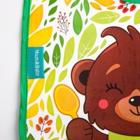 Нагрудник для кормления &laquo;Мишка&raquo; непромокаемый на липучке, с карманом