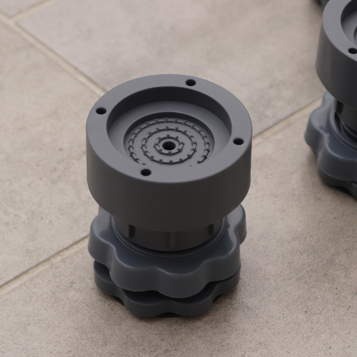 Набор подставок антивибрационных, для стиральной машины, раздвижные, 4 шт, 6,5&times;8-10 см, d=4,7 см