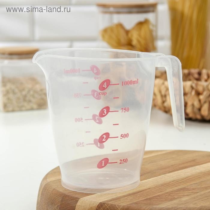 Стакан мерный &laquo;Колор&raquo;, 1000 мл, 17&times;11,5&times;14 см, цвет МИКС
