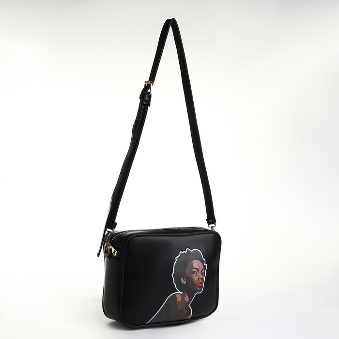 Сумка женская через плечо TEXTURA, маленького размера, цвет чёрный