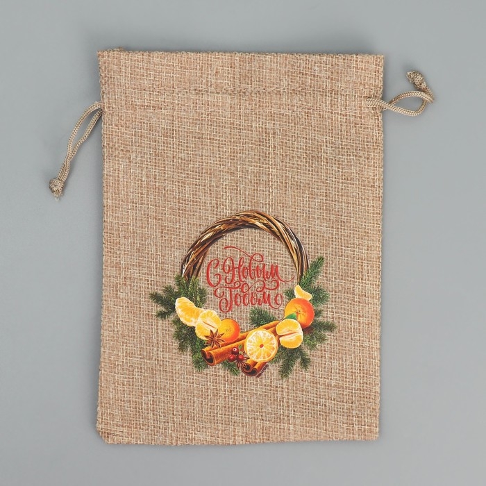 Мешок с термонаклейкой &laquo;Уютный вечер&raquo;, 13 х 18 см +/- 1.5 см, Новый год