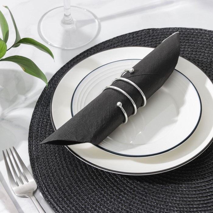 Кольцо для салфеток &laquo;Спираль&raquo;, 4,5&times;4 см, цвет серебряный