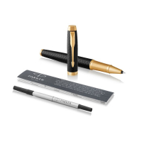 Ручка-роллер Parker IM Premium T323 Black GT F, 0.5 мм, корпус из алюминия, чёрные чернила, В ПОДАРОЧНОМ ПАКЕТЕ Ручка-роллер Parker IM Premium T323 Black GT F, 0.5 мм, корпус из алюминия, чёрные чернила, В ПОДАРОЧНОМ ПАКЕТЕ