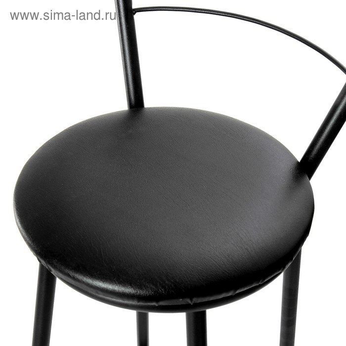 Табурет барный "Высокий" со спинкой, Черный/Черный