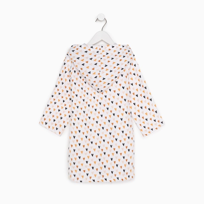 Халат детский муслиновый LoveLife &laquo;Сердечки&raquo; (6 лет, рост 116-122 см) 100% хлопок, 235 гр/м2