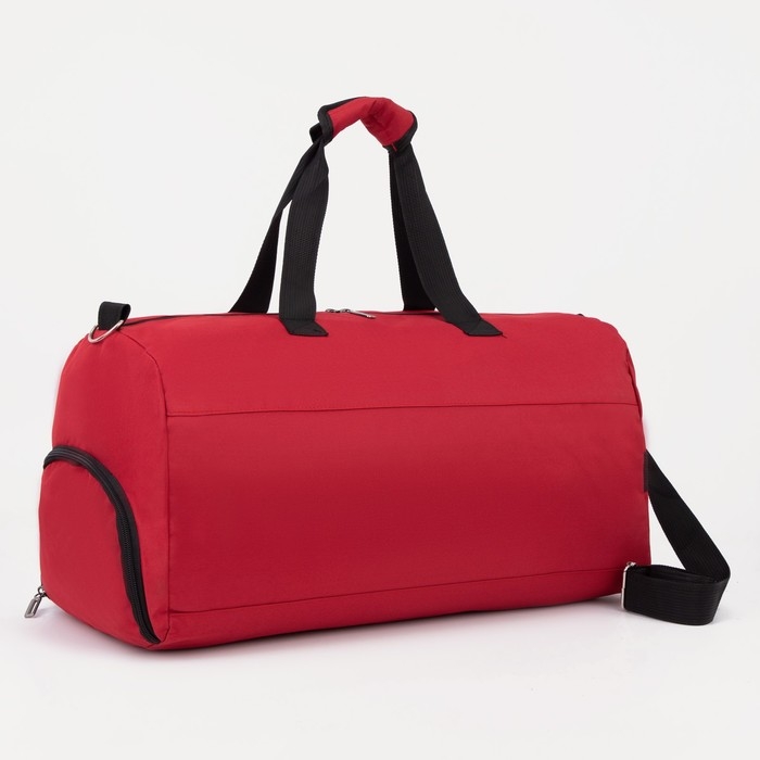 Сумка спортивная женская на молнии, отдел для обуви, наружный карман, большой размер, цвет красный Сумка спортивная женская на молнии, отдел для обуви, наружный карман, большой размер, цвет красный