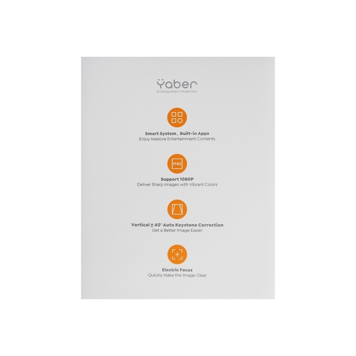 Проектор Yaber Projector L1, 200 лм,1280x720, 0:1,ресурс лампы: 25000 часов,USB,HDMI, белый