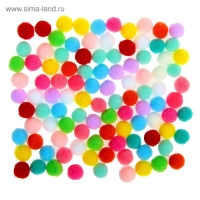 Набор текстильных деталей для декора &laquo;Бомбошки&raquo; 100 шт. набор, размер 1 шт. 0,6 см, цвет МИКС