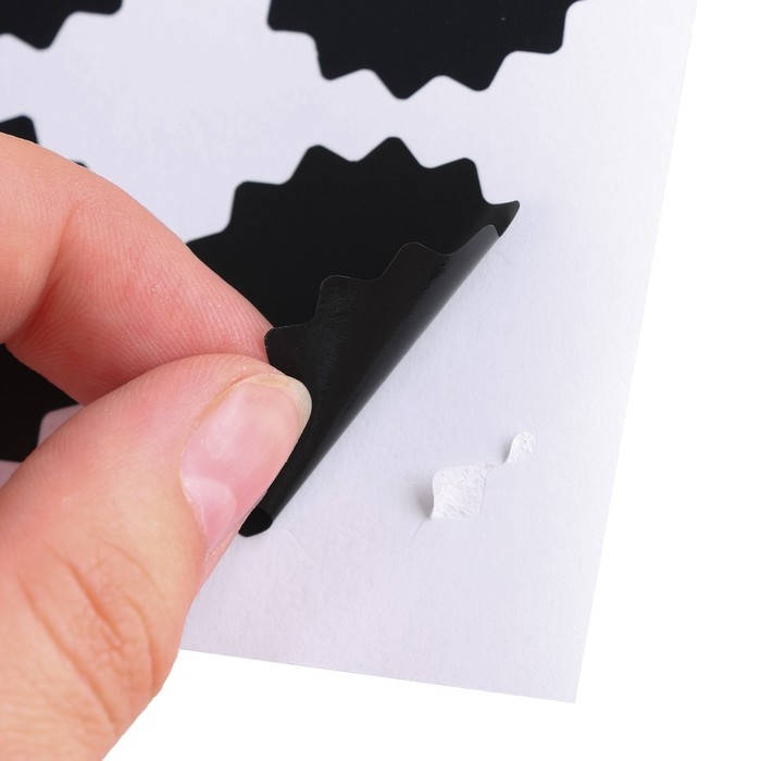 Наклейки водонепроницаемые, набор листов 5 шт., меловой маркер, диаметр 1 наклейки &mdash; 38 мм