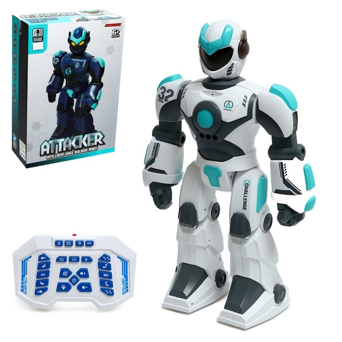 Робот &laquo;Атакер&raquo;, радиоуправление, голосовое управление, свет, звук, с аккумулятором