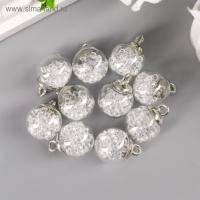 Подвеска декоративная для творчества стекло "Шар - камешки" прозрачная d=1,6 см набор 10 шт Подвеска декоративная для творчества стекло "Шар - камешки" прозрачная d=1,6 см набор 10 шт