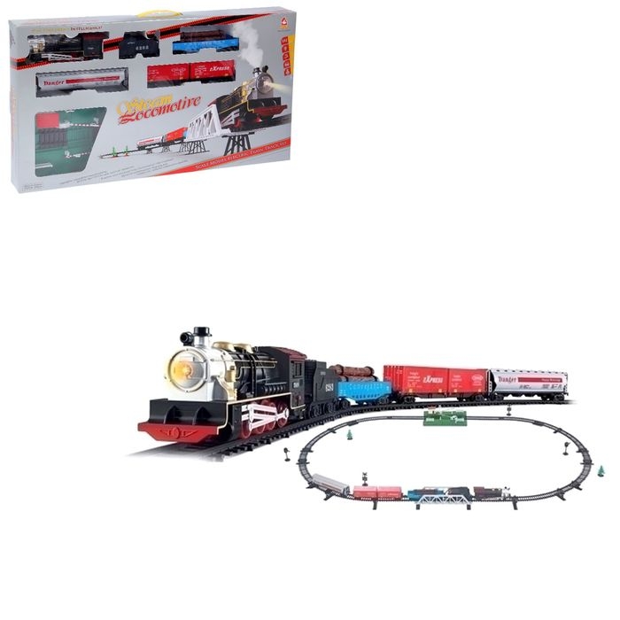 Железная дорога «Грузовой поезд», длина пути 387 см, световые и звуковые эффекты, работает от батареек Железная дорога «Грузовой поезд», длина пути 387 см, световые и звуковые эффекты, работает от батареек