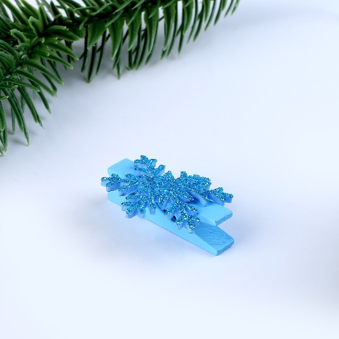 Прищепки для декора «Снежинки» голубые, 6 шт. Прищепки для декора «Снежинки» голубые, 6 шт.